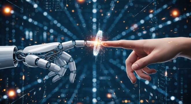 The convergence of human intuition and artificial intelligence creates a digital spark