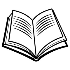 Vector art of an open book with blank pages is isolated on white background, inviting readers to fill it with stories