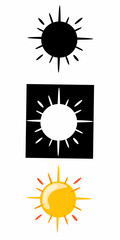 Black sun icon with rays. Perfect for weather icons, nature design, or celestial-themed content