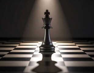 Chess king under spotlight