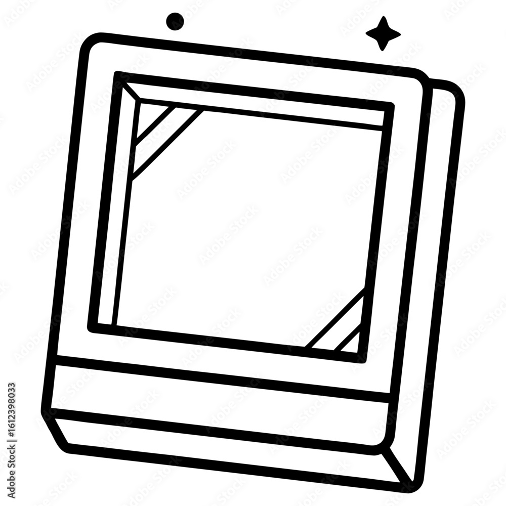 Poster vector art of a shiny and modern square frame isolated on white background is perfect for showcasing