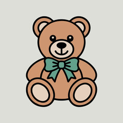 Fototapeta premium Clean and modern vector cute teddy bear drawing vector illustration for kids room decor and baby shower invitation card design ideas