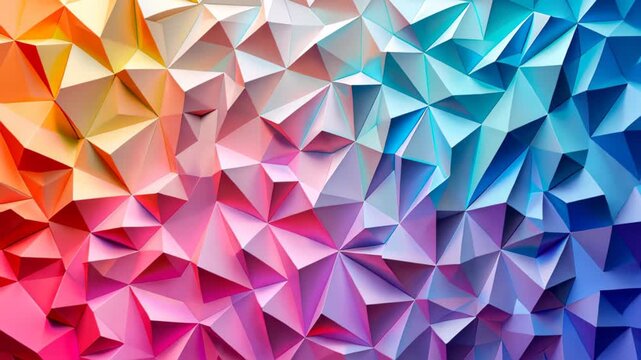 Geometric Gradient: a captivating composition of geometric shapes forming a vibrant spectrum of colors, evoking a sense of modern artistry and visual fascination.