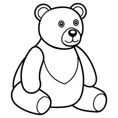 Vector art of a classic teddy bear with a gentle expression is isolated on white background