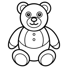 Obraz premium Vector art of a charming teddy bear with a sweet smile and button details is isolated on white background
