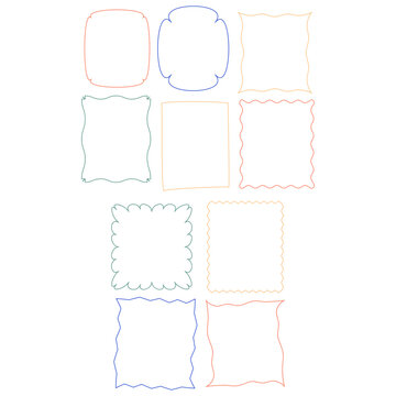 Simple Outline Decorative Frame Border Collection for Scrapbooking Elements