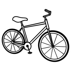 Vector art of a simple bicycle illustration, isolated on white background, represents freedom, fitness, and ecofriendly transportation
