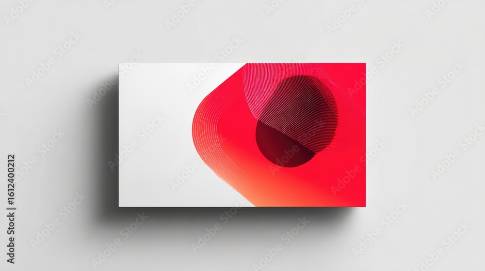 Poster abstract design with red and white gradients.
