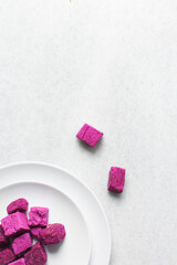 Overhead view of tsami gaye northern nigerian snack, top view of tsamigaye snack