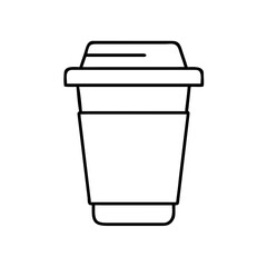 Stylized styrofoam cup icon in black outline
