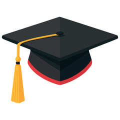 Clean and modern vector  graduation cap mortarboard academic achievement education college university degree ceremony success