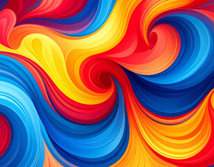 Obraz premium Vibrant swirls of red, blue, yellow, and orange create dynamic