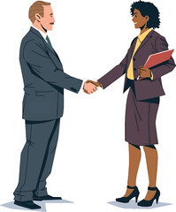 Diverse Business Professionals Shaking Hands Collaboration and Agreement in Corporate World