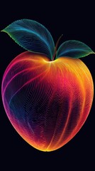 Colorful, abstract representation of a fruit.