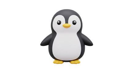Fototapeta premium Cute penguin illustration adorable animal antarctica on transparent background
