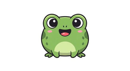 Obraz premium Cartoon frog illustration cute amphibian on transparent background