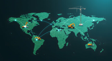 Global Construction Network: Connecting Heavy Machinery Across the World Map