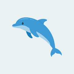 Naklejka premium Clean and modern vector cartoon dolphin illustration vector graphic for kids education and marine life animal lovers design element