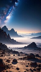 Alien landscape at dawn