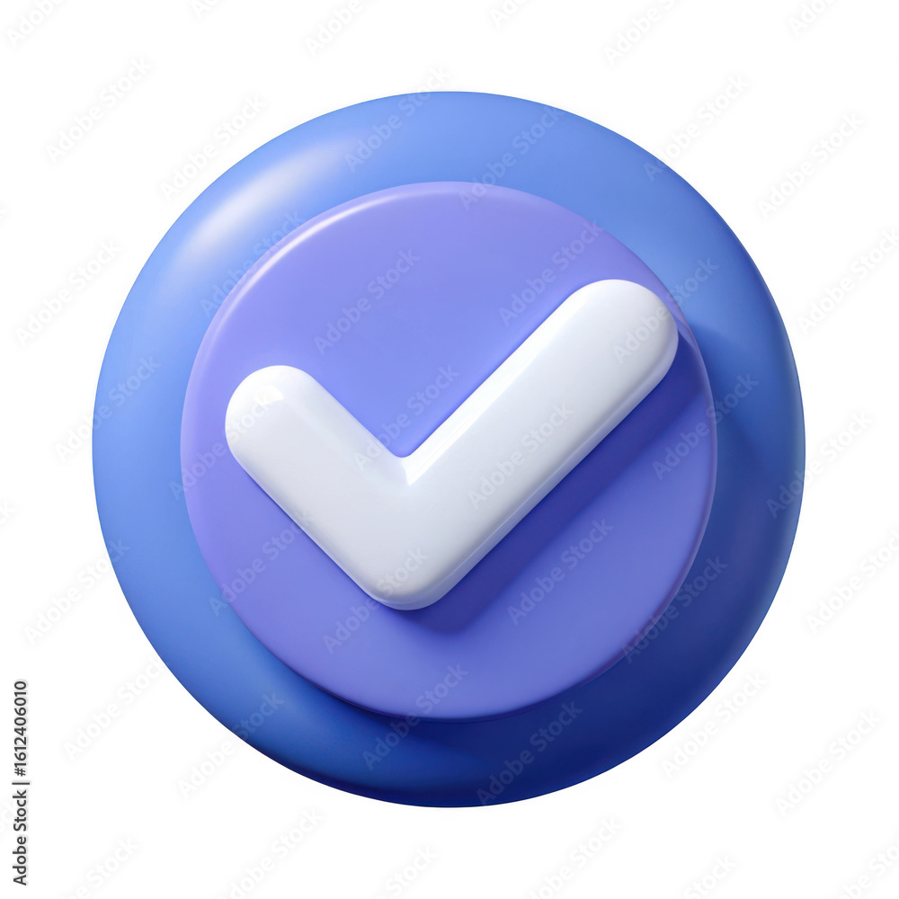 Poster 3d check mark icon isolated on transparent background