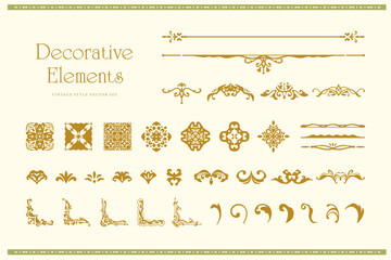 Elegant vintage ornamental vector elements collection