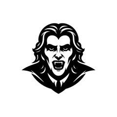 Black White Vampire Logo Design