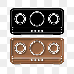 portable speaker silhouette icon set