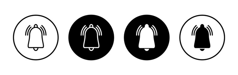 Bell icon symbol for apps and websites. Notification sign and symbol for web site design