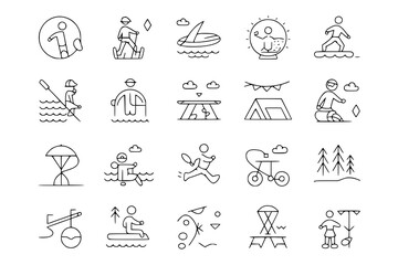Obraz premium hand drawn collection of people with different objects