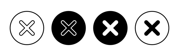 Obraz premium Close icon symbol for apps and websites. Delete sign and symbol. cross sign