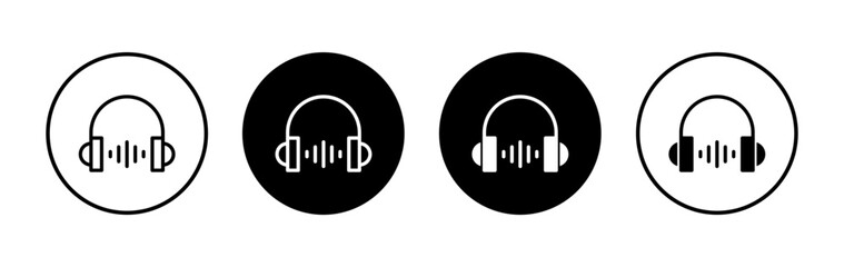 Headphone icon symbol for apps and websites. Headvector sign and symbol