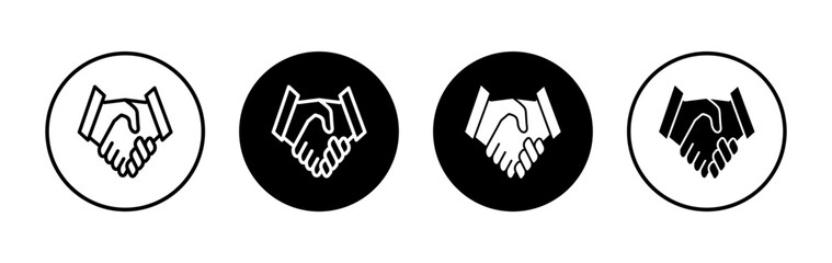 Handshake icon symbol for apps and websites. business handshake sign and symbol. contact agreement