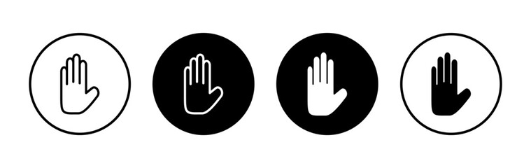 Hand icon symbol for apps and websites. hand sign and symbol. palm