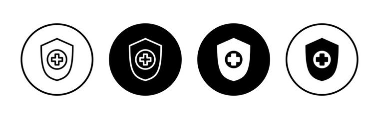 Fototapeta premium Health insurance icon symbol for apps and websites. Insurance health document sign and symbol
