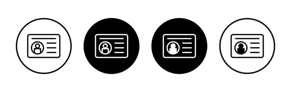 License icon symbol for apps and websites. ID card icon. driver license, staff identification card - Powered by Adobe