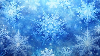 Frozen icy blue background with snowflake patterns