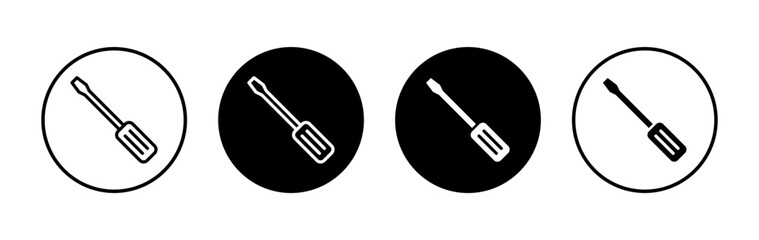 Screwdriver icon symbol for apps and websites. tools sign and symbol