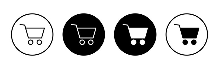 Shopping icon symbol for apps and websites. Shopping cart sign and symbol. Trolley icon