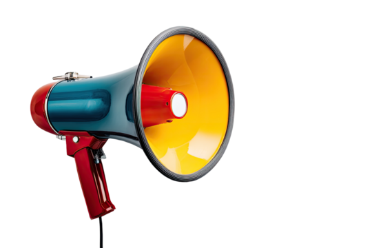 Colorful megaphone, close-up