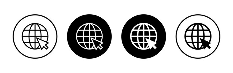 Web icon symbol for apps and websites. go to web sign and symbol. web click icon. Global search icon