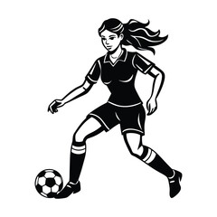 Female Soccer Player Silhouette