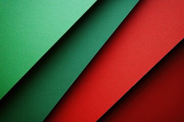 Angled Textured Sheets Green & Red Papers Abstract Design Patterned Layers Backdrop