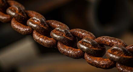 Obraz premium Rusty chain close-up
