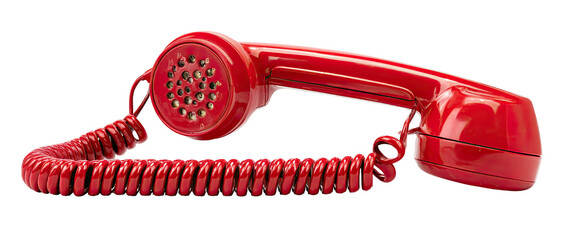 Vintage red corded phone