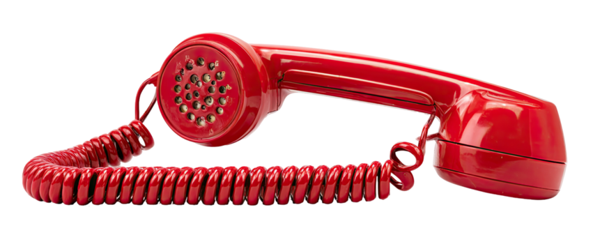 Vintage red corded phone