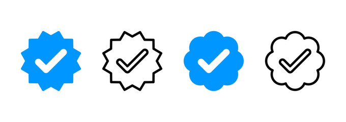 verified icon logo design. verification check mark. approved icon
