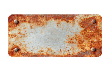 Rectangular rusty metal plate