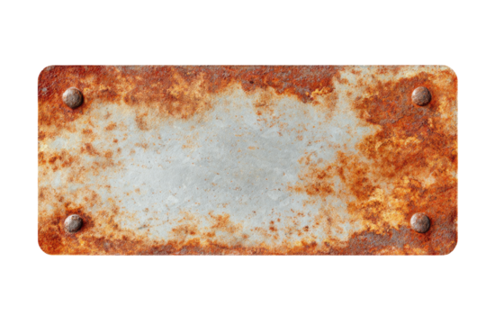 Rectangular rusty metal plate