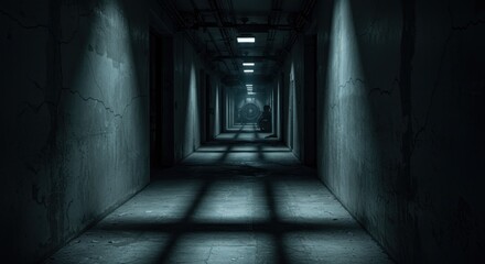 Creepy corridor, shadows, darkness