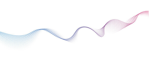 Flowing Dot Wave halftone gradient pattern on transparent background	
